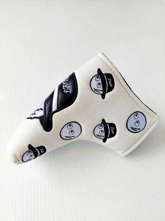 Blade style golf putter club cover- White Golf Ball