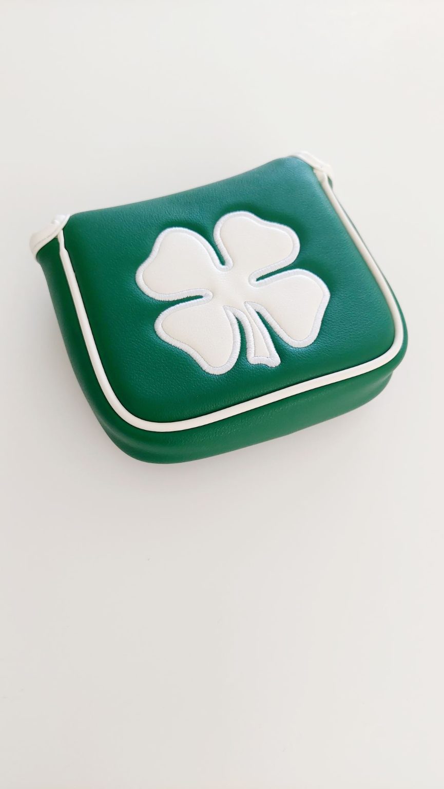 "Green Shamrock" Golf Putter Cover for mallet style putters.