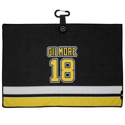 Happy Gilmore themed golf towel with magnetic button and clip